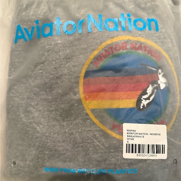 Gray Aviator Nation logo sweatpants NWT S - Picture 3 of 3